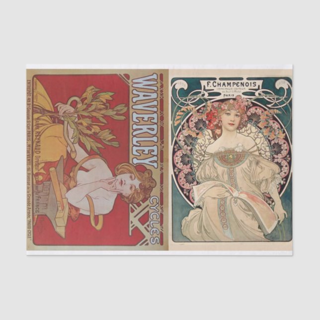 Papel De Seda Alphonse Mucha Art Nouveau Para Artistas (Frente )