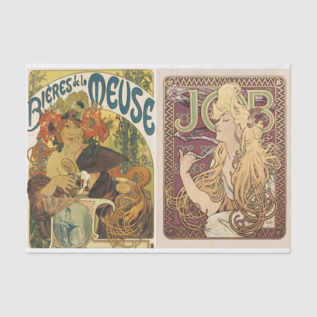 Papel De Seda Alphonse Mucha Art Nouveau Para Artistas (Frente )