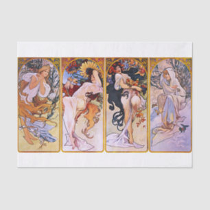 Papel De Seda Alphonse Mucha As estações - 1897