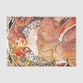 Papel De Seda Alphonse Mucha DaydredreFloral Vintage Art Nouveau