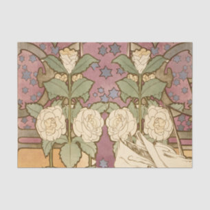 Papel De Seda Alphonse Mucha Estrelas Elegantes Art Nouveau Camé