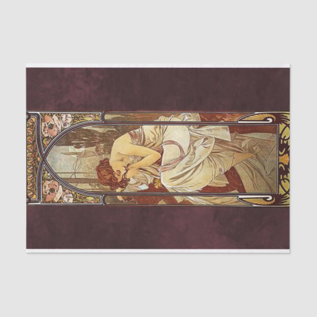 Papel De Seda Alphonse Mucha, o Descanso da Noite (Frente )