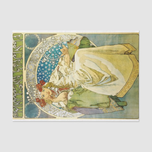 Papel De Seda Alphonse Mucha Princess Hyacinth Art Nouveau (Frente )