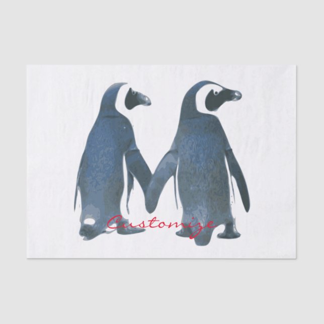 Papel De Seda Ama Pássaros Casal Pinguim Thunder_Cove (Frente )