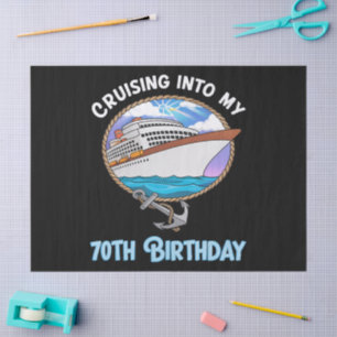 Papel De Seda Amante de Cruzeiros Navegando para o Meu 70º Anive