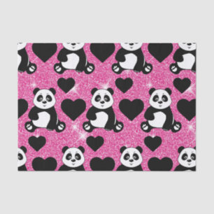 Papel De Seda Amante de os animais De Urso Panda Corações Pret