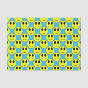 Papel De Seda Amante do rosto feliz amarelo