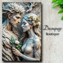 Amantes da Floresta Silvestre Abraço Decoupage