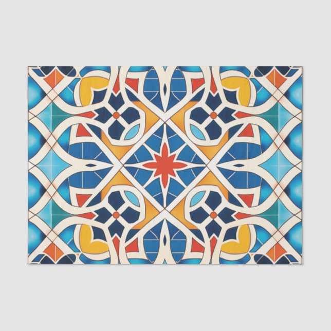 Papel De Seda Amantes do padrão do azulejo árabe (Frente )