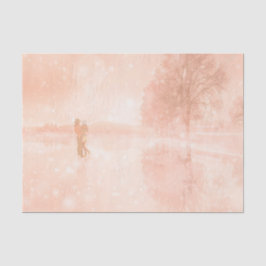 Papel De Seda Amantes em lagoa congelada