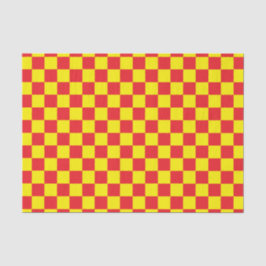 Papel De Seda Amarelo Checkered e vermelho