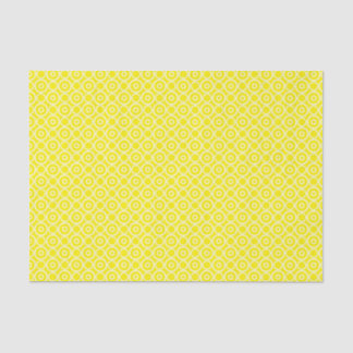 Papel De Seda Amarelo com círculos brancos