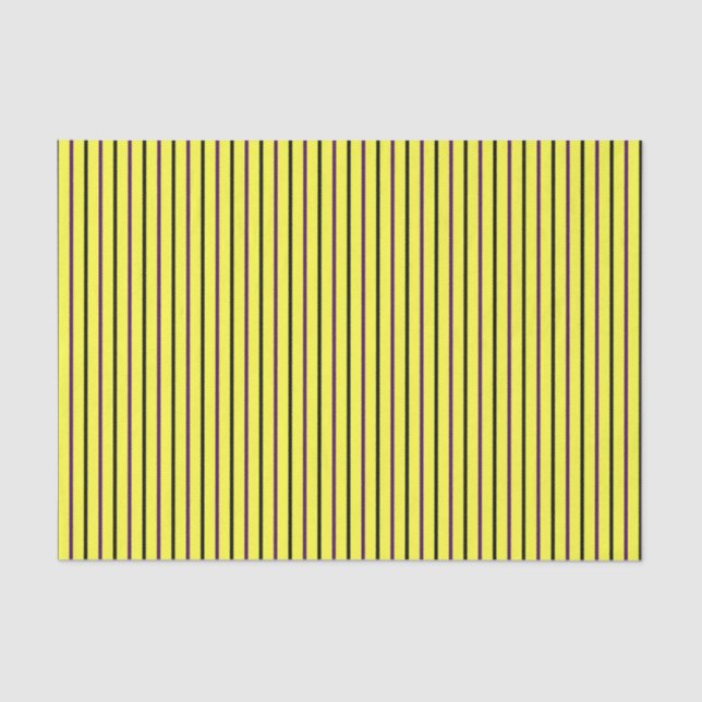 Papel De Seda Amarelo com faixas roxas e pretas (Frente )