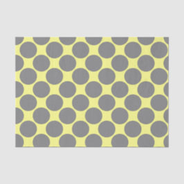 Papel De Seda Amarelo com pontos de cinza de polca