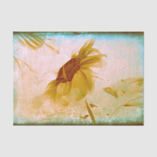 Papel De Seda Amarelo de Girassol Sépia Textura Antiga Vintage