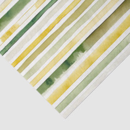 Papel De Seda Amarelo Ensolarado & Listra Verde