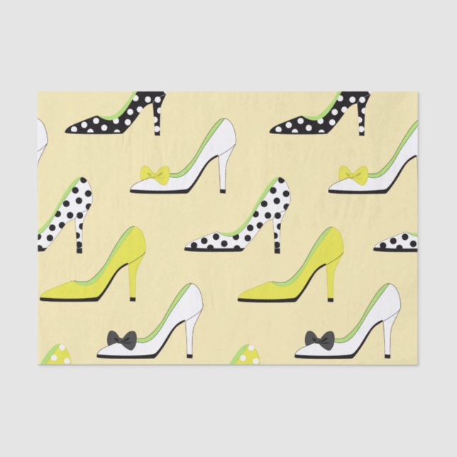 Papel De Seda Amarelo Heels Alta Moda (Frente )