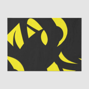 Papel De Seda Amarelo Moderno Contemporâneo / Preto 