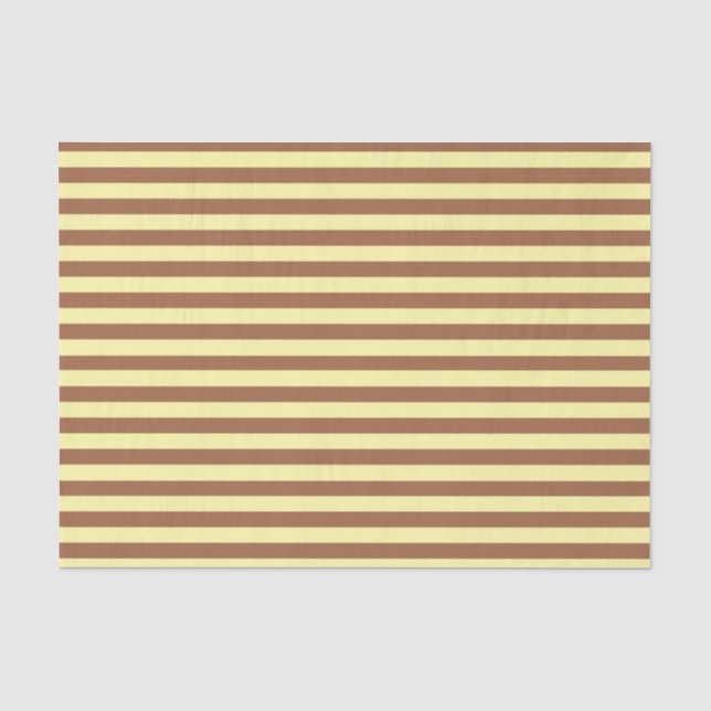Papel De Seda Amarelo pálido e faixas castanhas (Frente )