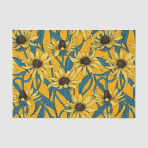 Papel De Seda Amarelo Rudbekia em amarelo