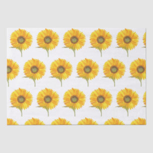 Papel De Seda Amarelo sunfloral aquarela Verão Russo