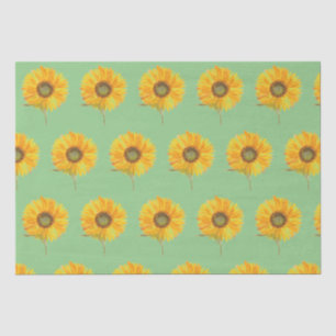 Papel De Seda Amarelo sunfloral aquarela Verão Russo T