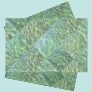 Papel De Seda Amarine Seafoam Aqua Water Patwork