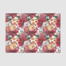 Papel De Seda Amaryllis e Chrysanthemum Padrão Floral