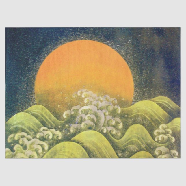 Papel De Seda AMATERASU, SUN GODDESE Amarelo Verde Negro (Frente )