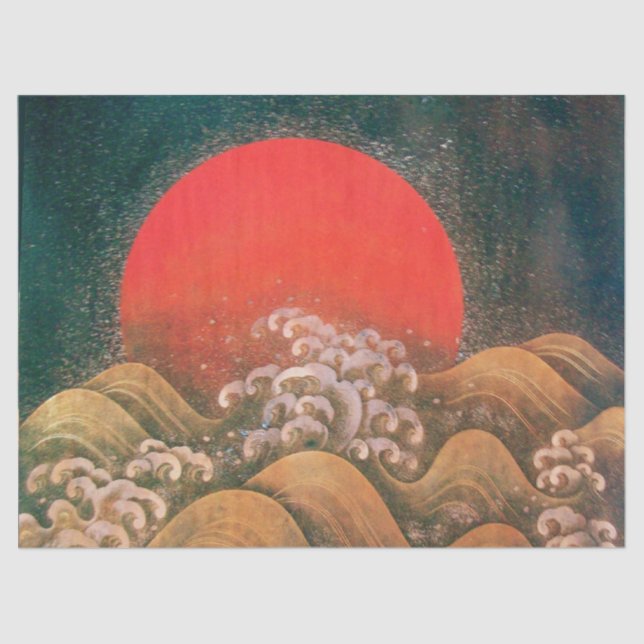 Papel De Seda AMATERASU, SUN GODDESE Vermelho Negro Castanho (Frente )