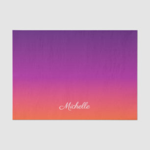 Papel De Seda Ambre de gradiente roxo, rosa e laranja
