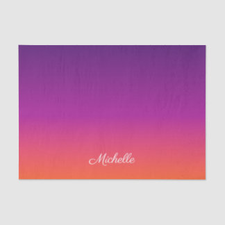 Papel De Seda Ambre de gradiente roxo, rosa e laranja