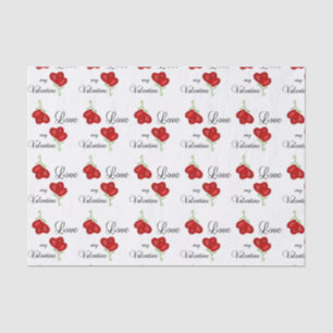 Papel De Seda Ame minhas flores vermelhas do coração dos
