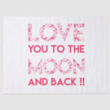 Ame-o à lua - tipografia cor-de-rosa dos corações