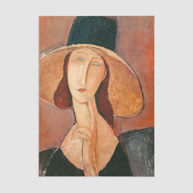 Papel De Seda Amedeo Modigliani - Jeanne Hebuterne em Grande Cha (Criador carregado)
