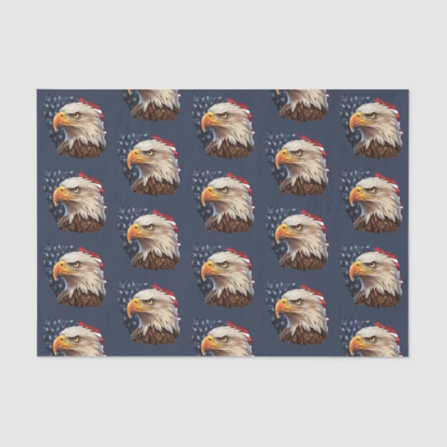 Papel De Seda American Flag Bald Eagle (Frente )