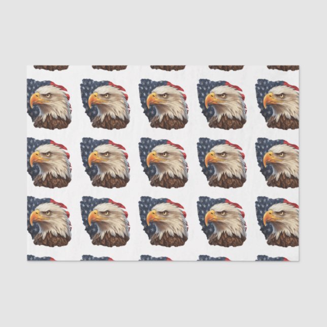 Papel De Seda American Flag Bald Eagle (Frente )