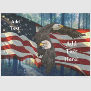 Papel De Seda American Flag Bald Eagle