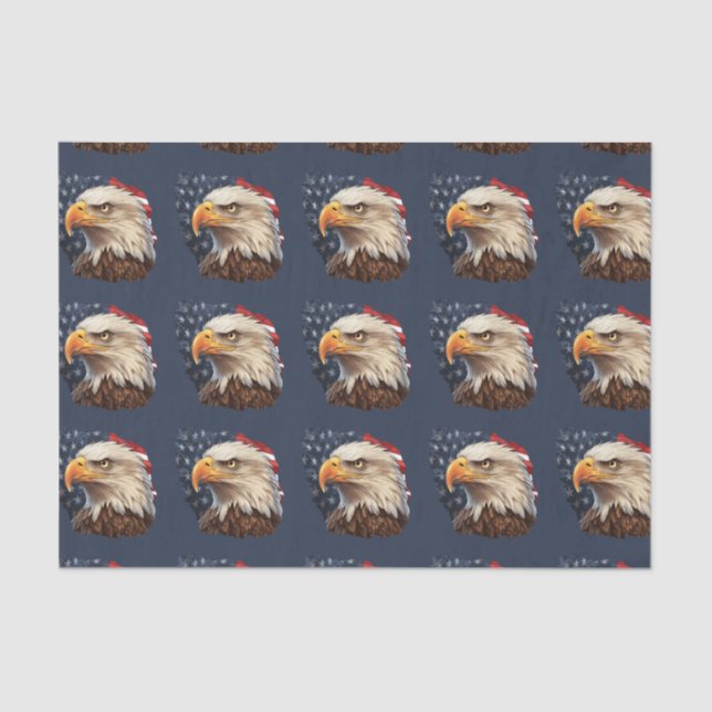 Papel De Seda American Flag Bald Eagle (Frente )