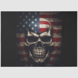 Papel De Seda American Flag Skull