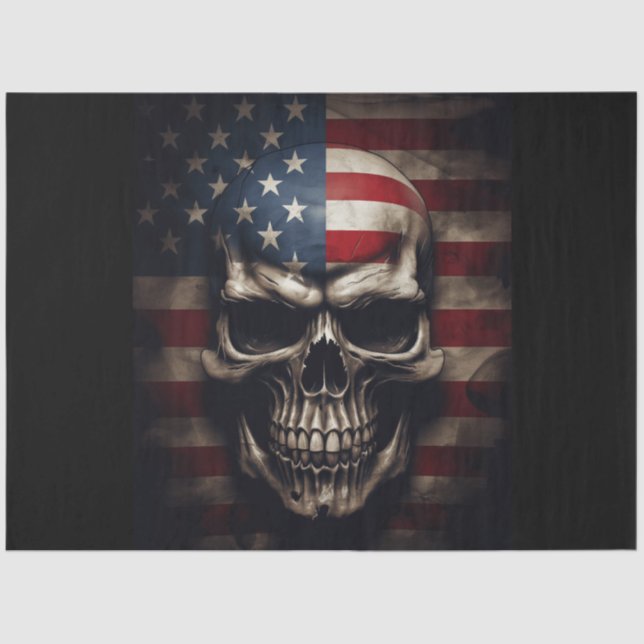 Papel De Seda American Flag Skull (Frente )