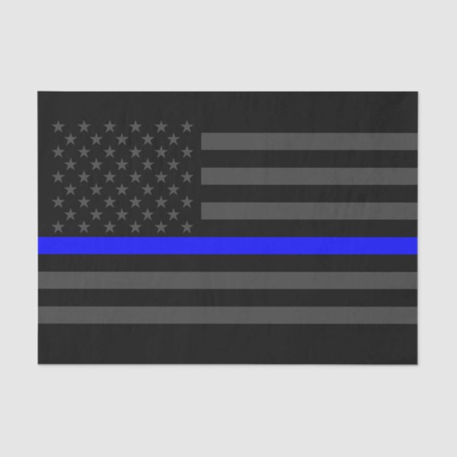 Papel De Seda American Flag Thin Blue Line Classbol ativado (Frente )