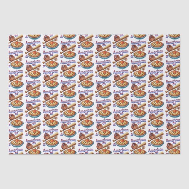 Papel De Seda Americano divertido como Beball e Apple Pie (Frente )