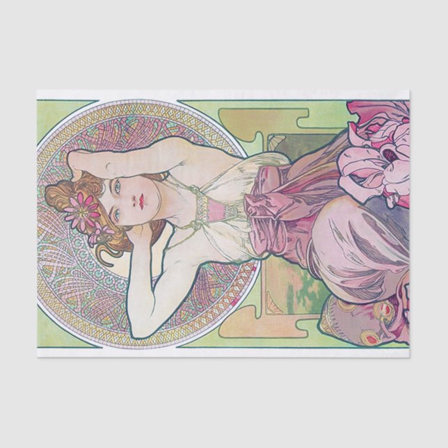 Papel De Seda Ametist (Quatro Joias), Alphonse Mucha (Frente )