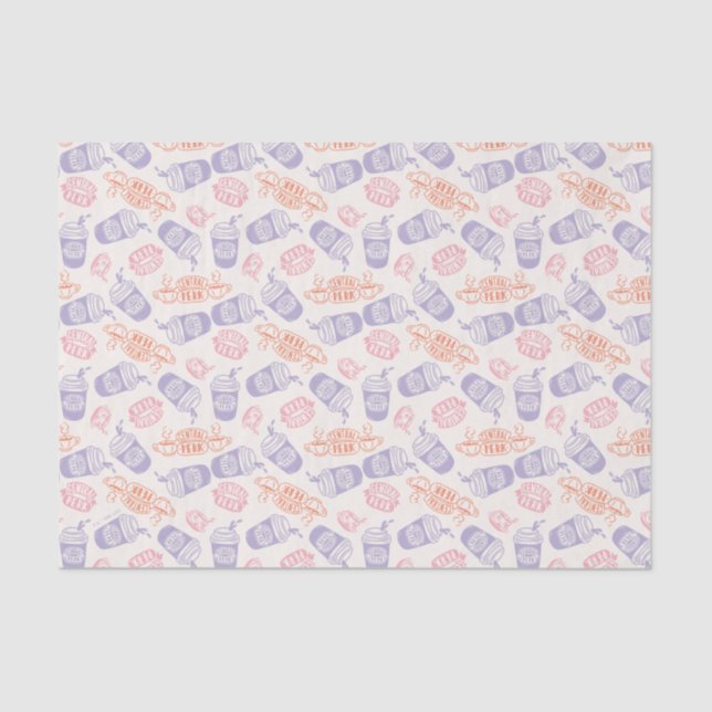 Papel De Seda AMIGOS™ | Padrão de Perk Central Pastel (Frente )