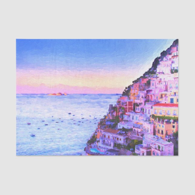 Papel De Seda Amor A Positano Itália Sunset (Frente )