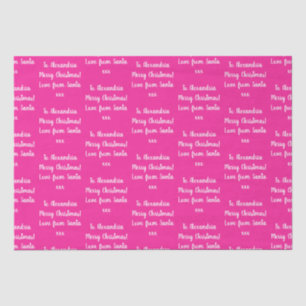Papel De Seda Amor De Natal De Papais noeis Personalizados Rosa 