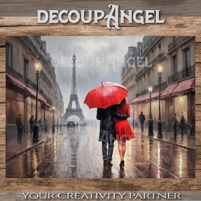 Papel De Seda Amor em Paris - Decoupage - (Criador carregado)