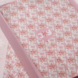 Papel De Seda Amor Joy Pink Poinsettia Padrão de Natal