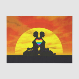 Papel De Seda Amor lésbica da ioga - 3D rendem
